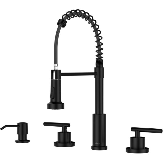 Kitchen Faucet with Soap Dispenser or Hole Kitchen Faucets with Sprayer Kitchen Sink Faucets Stainless Steel High Arc RV Faucet with Mode Spray Pull Down Faucet for Sink