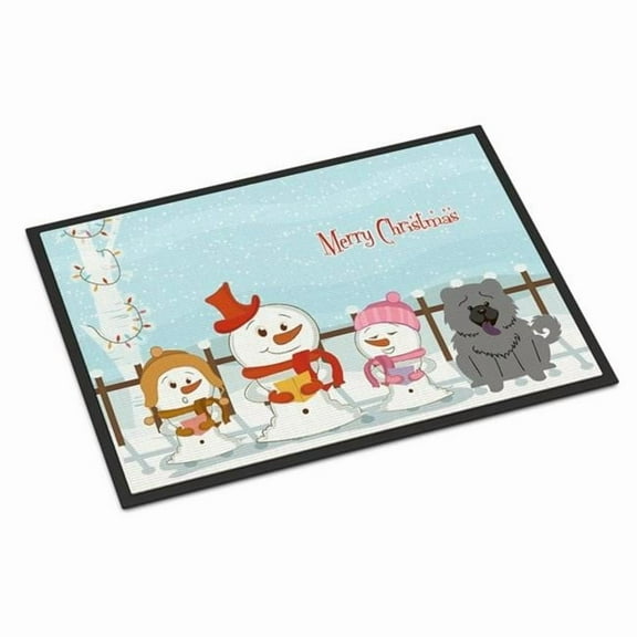 Carolines Treasures Merry Christmas Carolers Chow Chow Blue Door Mat Indoor Rug or Outdoor Welcome Mat 24x36 Doormat