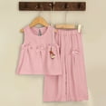 thumbnail image 2 of NIEWTR Summer Toddler Girl Clothes Girl Clothes Size 6 Toddler Baby Girl Summer Clothes Short Sleeves T-Shirt Tops + Shorts 18-24 Months 2Pcs Summer Beach Outfits 6-7 Years,Red, 2 of 9