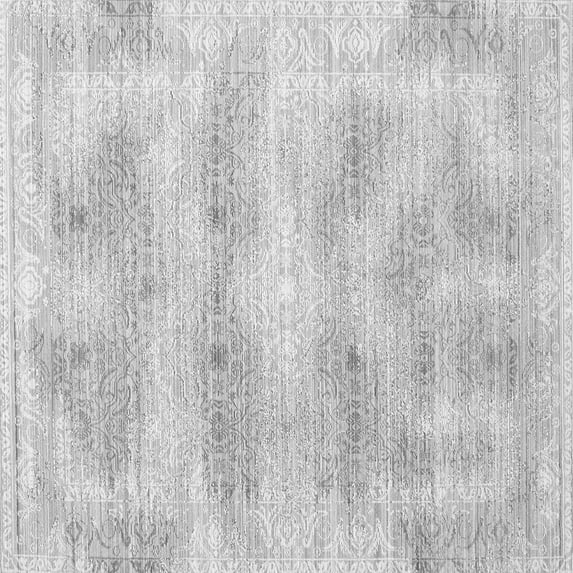 Ahgly Company Indoor Square Persian Gray Traditional Area Rugs, 4' Square