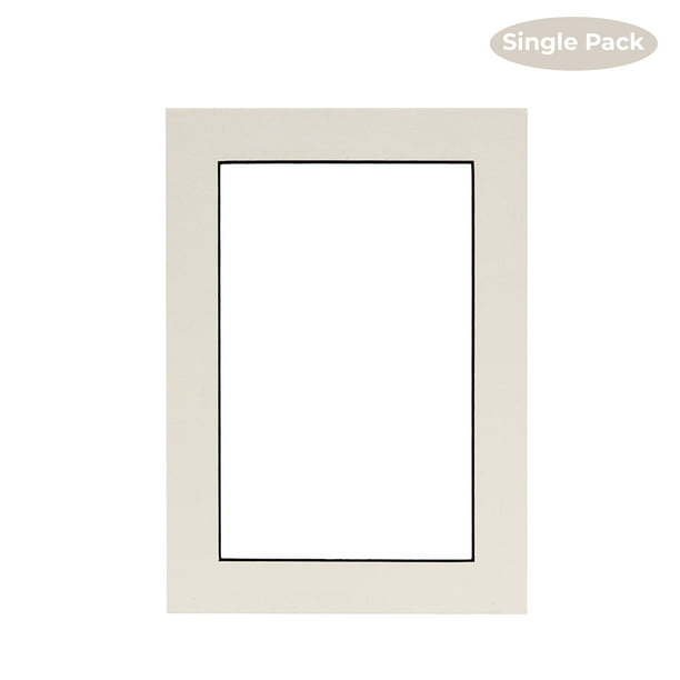 White Acid Free 16x20 Picture Frame Mat with Black Core Cut for 13x19 Pictures - Fits 16x20 -