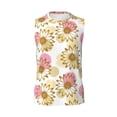 thumbnail image 6 of Lsque Sunflowers Print Men's Cotton Blend Sleeveless Muscle Shirts (S-3XL)- Moisture Wicking, Odor Protection, UPF 30+,XX-Large, 6 of 8