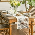 thumbnail image 4 of Brown Poppy Floral Leaves Spring Table Runner, Seasonal Summer Kitchen Dining Table Decoration for Home Party Decor 13x72 Inch, 4 of 6