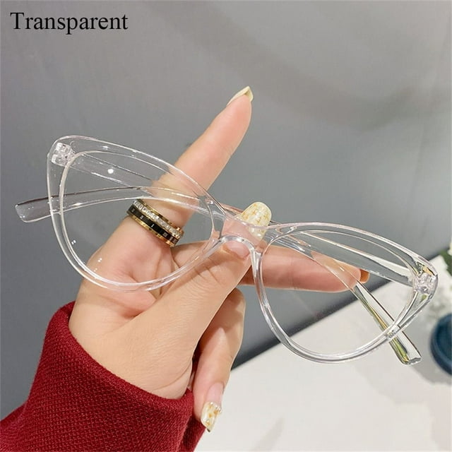 Lunettes Anti-Rayons Bleus pour Femmes, Lunettes de Mode Il de Chat, Lunettes d'Ordinateur, Grande Monture, Lunettes de Protection de la Vision, Bloquant la Lumière Bleue, Transparentes