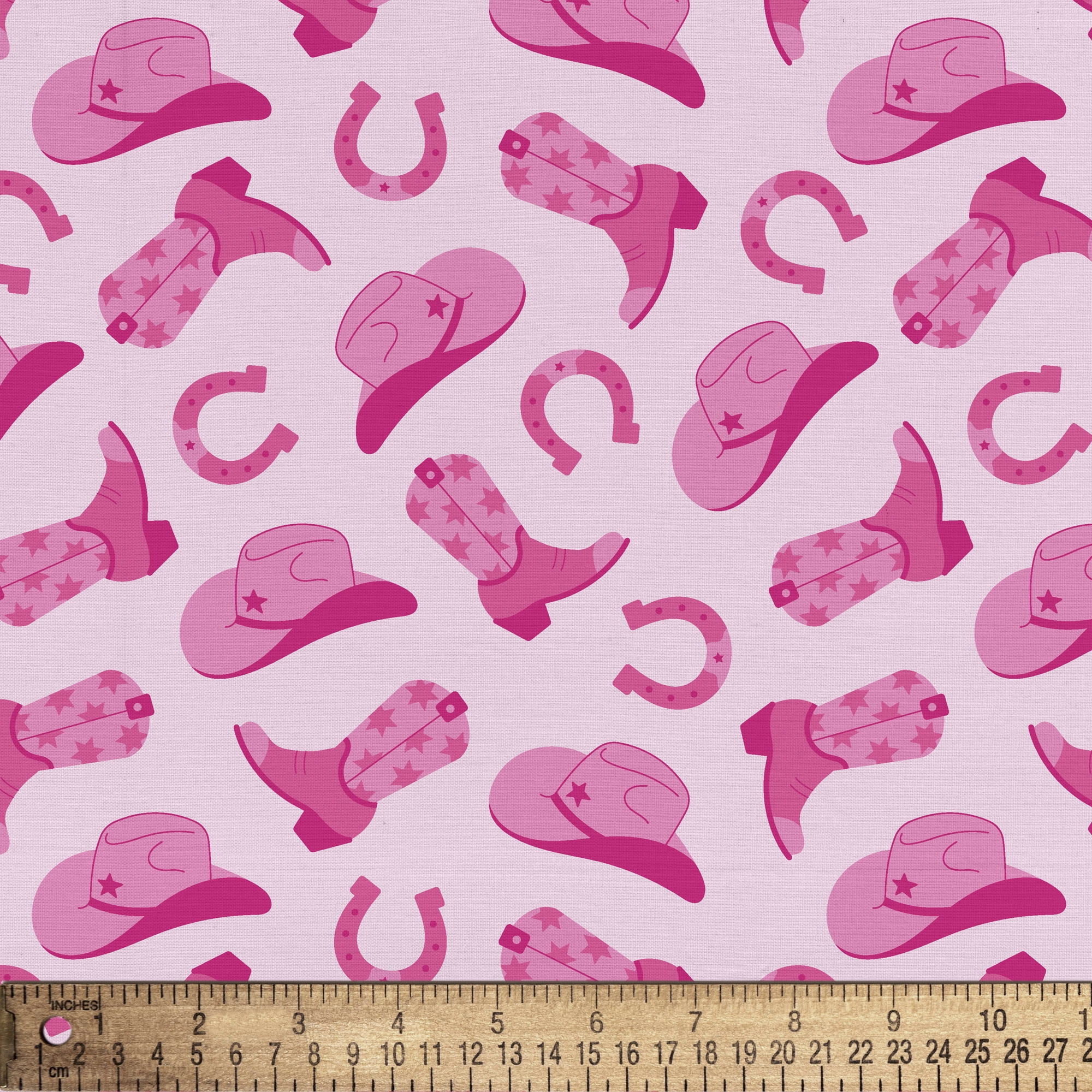 2 Yards 100% Cotton Pink Equestrian, Pink, 44" Wide for Crafts by David Textiles