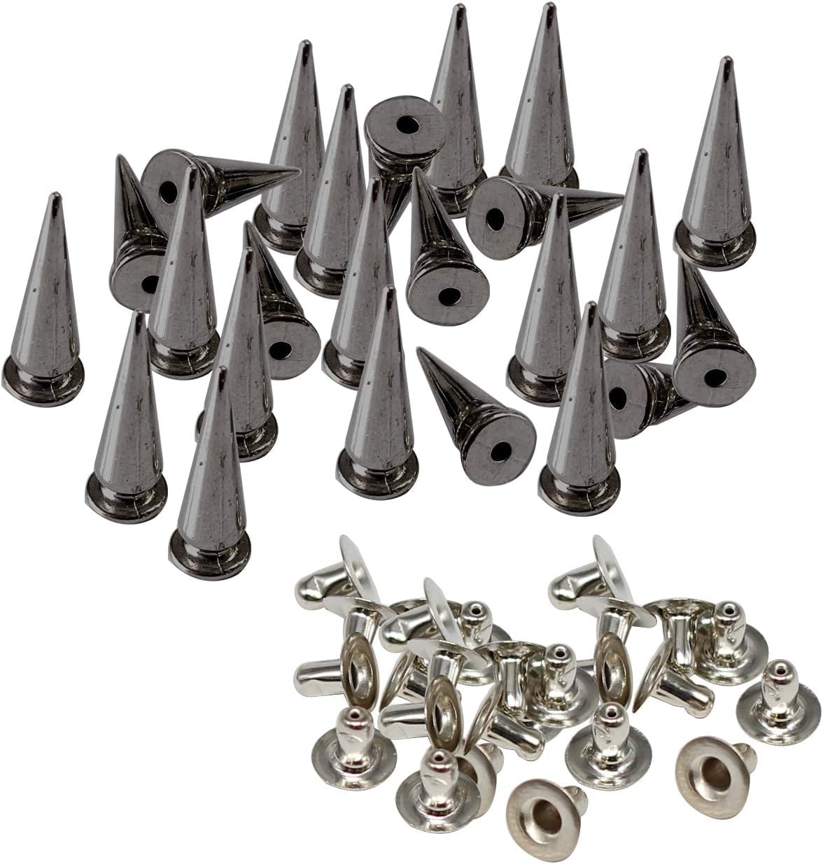 240 Sets Cone Rivets 7mm Size Double Cap Punk Cone Studs 4Colors Brass  Rivet Kit with Setting Tools for Leather Craft/Bags/Jacket/Design  Sample/Metal