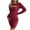 Wine Sweater Dress, variant on Cocktail Dresses for Women Cutout V-Neck Sweater Dress Long Sleeve Hollow Out Mini Dress
