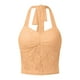 thumbnail image 4 of Top corto de encaje para mujer - Sexy transparente, sin espalda, camiseta de malla para salir, 4 of 5