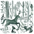 thumbnail image 3 of Wang, Melissa 12x12 Black Modern Framed Museum Art Print Titled - Forest Animals I, 3 of 5