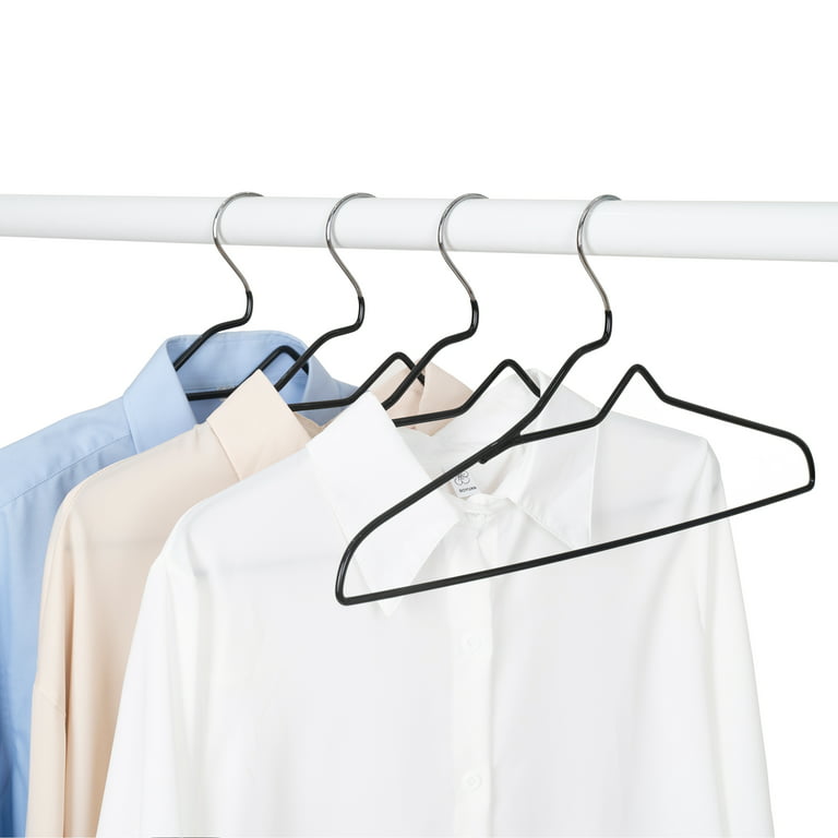 Better Homes & Gardens Non-Slip Clothes Hangers for Adult, 10 Pack, Black,  Rubberized Chromef 