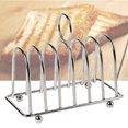 thumbnail image 4 of Toast Rack Stainless Steel 6 Slice Slot Breakfast Toast Bread Rack Holder with Handle for Kitchen Bakery, 4 of 9