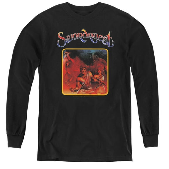Atari Swordquest Youth Long Sleeve T-Shirt Tee Black