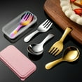 thumbnail image 3 of Reusable Travel Utensils Set with Case, Portable Spoons Cutlery, Ergonomic Handle Stainless Steel Tableware for Kids Adults Travel Picnic Camping Utensils, 3 of 9