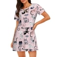 thumbnail image 1 of Xecao Chemise de Nuit Ample pour Femmes, Manches Courtes, Imprimé Décontracté, 1 of 6