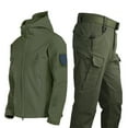 thumbnail image 5 of 2Pcs/Set Men Thermal Jacket Pants Waterproof Fleece Lined Coldproof Outfit Winter Thicken Hooded Tracksuits Set for Hiking Hunting, 5 of 8