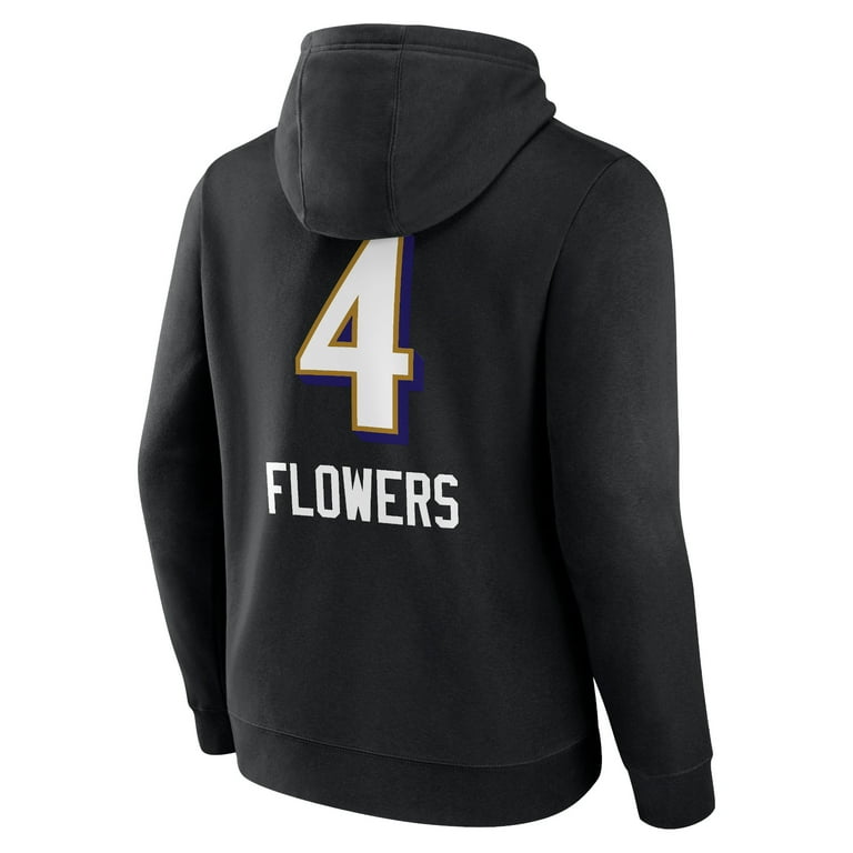 Men's Zay Flowers Black Baltimore Ravens Team Wordmark Player Name