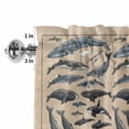 thumbnail image 2 of Whales Window Valance for Kitchen, Retro Whales Biographies Linen Texture Rod Pocket Short Curtain for Small Windows, Light Filtering Decorative Valance, 42 x 12 Inch, 2 of 9