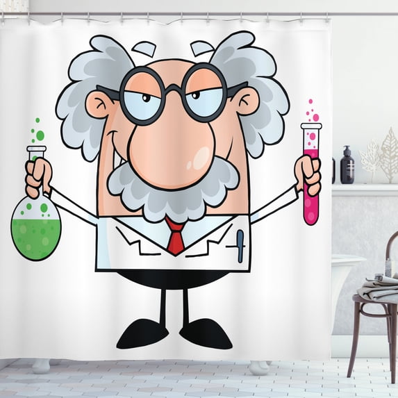 Ambesonne Cartoon Shower Curtain, Science Theme, 69"Wx75"L, Multicolor