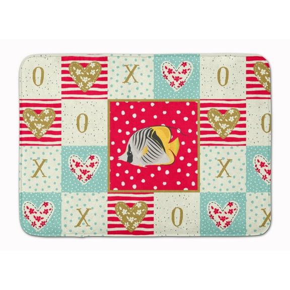 Butterfly Fish Love Machine Washable Memory Foam Mat Red