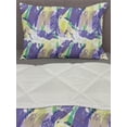 thumbnail image 3 of Abstract Comforter & Sham Bedding Set, Brushstroke Pastel Colors Retro Hipster Funky Modern Demonstration, 3 pcs Duvet Set Microfiber Filling Quilt, 5 Sizes, Blue Violet and Pale Green, by Ambesonne, 3 of 4