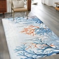 thumbnail image 3 of 3'x5' Area Rugs, Coastal Coral Indoor Outdoor Area Rug for Living Room Bedroom, Blue Ocean Starfish Turtle Watercolor Washable Bathroom Rugs Kitchen Floor Carpet Mats Home Decor Aesthetic, 3 of 8