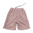 thumbnail image 5 of Bermuda Shorts for Women Knee Length Summer Casual Elastic High Waist Wide Straight Leg Loose Fit Cargo Shorts, 5 of 5