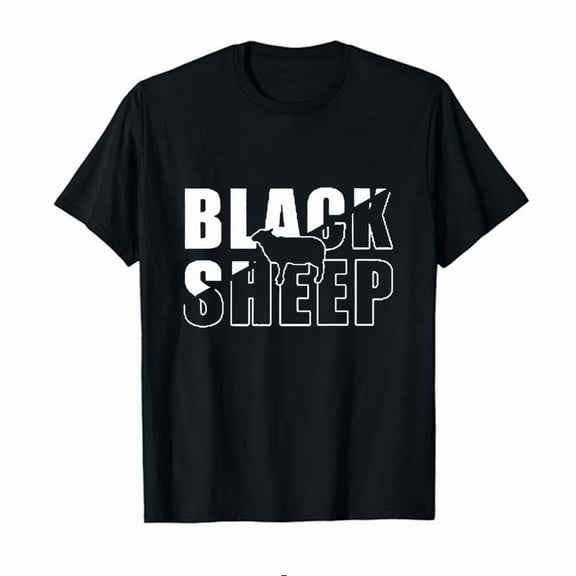Unisex Black "Black Sheep" Graphic Tee Plus Size S-5XL, Edgy Printed T-Shirt, Casual Oversized Top for Individuality & Streetwear Enthusiasts