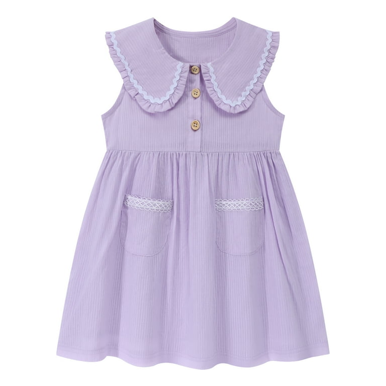 HILEELANG 2-pack Toddler Girls School Dresses, Sleeveless Peter Pan Collar Uniform Dresses for Back to School, Purple& Light Green , 2t7t, Toddler HILEELANG 2-pack Toddler Girls School Dresses, Sleeveless Peter Pan Collar Uniform Dresses for Back to School, Purple& Light Green , 2t7t, Toddler