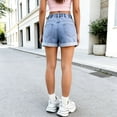 thumbnail image 6 of Girls Plus Size Shorts Girls Casual Denim Shorts Summer High Waisted cute bow Jeans Shorts with Pockets Blue 13-14Y, 6 of 8