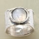 thumbnail image 2 of Anillos grandes de piedra lunar redonda Vintage para mujer, anillo grande de Color oro blanco para mujer, accesorios de joyería de boda, regalos Tan Jianjun unisex, 2 of 2