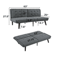 thumbnail image 4 of Jopat 63" Convertible Futon Sofa Bed,Modern Loveseat Sleeper Sofa Couch with 5-Position Adjustable Backrest for Small Spaces,Living Room,Grey, 4 of 7