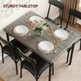 Dining Table Set for 4, Metal and Wood Square Kitchen Table with 4