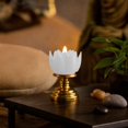 thumbnail image 6 of Electronic Candle Lotus Flower Ambient Night Light, Mini Safe Flickering LED Home Decor, Battery Operated Plastic Lantern, 6 of 7