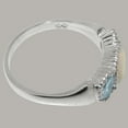 thumbnail image 4 of LBG British Made Classic 9k White Gold Natural Opal & Aquamarine Womens Anniversary Ring - 33 size options - Size 5.25, 4 of 7