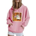 thumbnail image 2 of Guieoi Jackets for Women Clearance under $10.00 Women's Fashion Sportswear Hooded 2025 And Winter Clothing Long Sleeved Hooded Sweatshirt Sweatshirt Pink Black*Friday/Cyber*Monday Clearance, 2 of 6