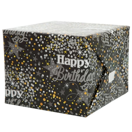 Silver Glittering Birthday Wrapping Paper