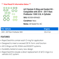 thumbnail image 2 of A/C System O-Ring and Gasket Kit - Compatible with 2014 - 2017 Ram ProMaster 1500 3.0L 4-Cylinder 2015 2016, 2 of 2