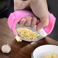 thumbnail image 3 of Meitianfacai 2024 Upgrade Stainless Steel Garlic Presser Garlic Press Rocker Garlic Mincer Garlic Crusher With Économe And Cleaning Brush Stainless Steel Garlic Mincer, 3 of 3