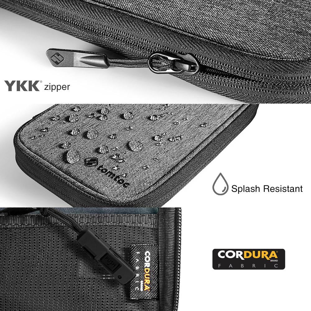 tomtoc Family Passport Holder with a Sim Card Holder and Eject Pin RFID Blocking Travel Wallet Waterproof Ticket Holder Document Organizer with Chain Strap Up to 6 Passports 9 Credit Cards