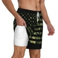 thumbnail image 3 of Balery American Flag Camo Mens Swim Trunks Swim Shorts for Men Quick Dry Inseam Beach Shorts with Compression Liner Pocket-Small, 3 of 9