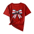 thumbnail image 1 of Camisas de Manga Corta para las Mujeres Moda Casual Impresión Cuello Redondo Suéter Tee Blusas, 1 of 5