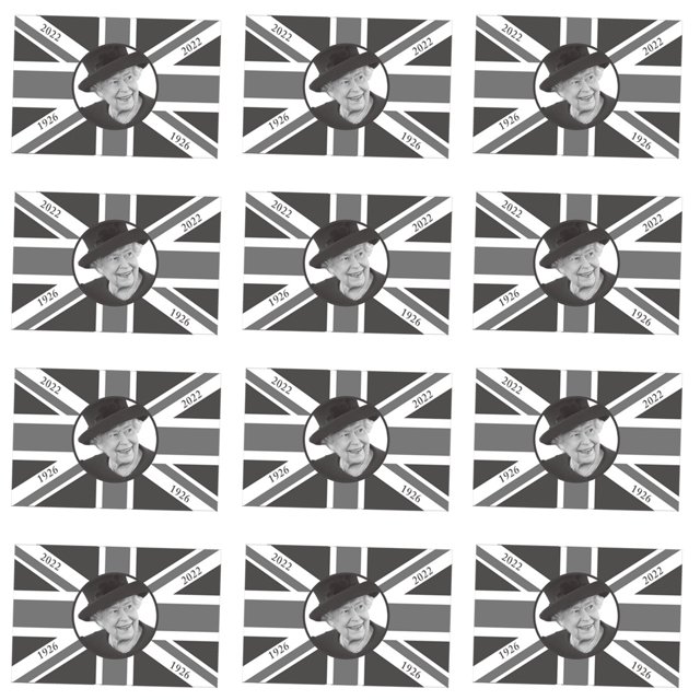 Bandera ondeante de mano de la Reina Isabel II Mini banderas de mano de 14 cm x 21 cm (paquete de 12)