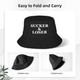 thumbnail image 3 of Sucker and Loser Bucket Hat Unisex Sun Packable Fisherman Cap for Fishing Trips Beach, 3 of 8