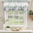 thumbnail image 3 of Teal Blue Fall Valances for Windows, Decorative Rod Pocket Window Valance Curtains, Thanksgiving White Pumpkin Eucalyptus Curtain Drapes for Kitchen/Bathroom/Living Room, 2 Panels, 42" W x 12" L, 3 of 9