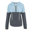 thumbnail image 6 of CheerKidz Women's Contrast Color Button Hoodie with Drawstring Pocket Pullover Fashion Sweatshirt Comfortable Long Sleeve Casual Top Winter Daily Loungewear Loose Fit(Light Blue,XL), 6 of 6