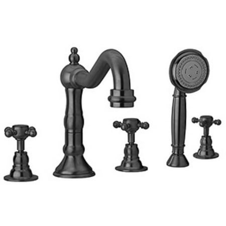 Deck Mount Diverter - LaToscana Ornellaia Double Handle Deck Mounted Roman Tub and Diverter with Hand Held Shower