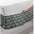 thumbnail image 2 of Damask Bed Skirt, Damask Shapes Motif Western Modular Leaves and Rayon Curving Lines Creative Floral, Elastic Bedskirt Dust Ruffle Wrap Around for Bedding Decor, 4 Sizes, Teal Brown, by Ambesonne, 2 of 2