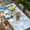 Light Blue Yellow, variant on Navy Blue Snowman Christmas Table Cloths for 5 Foot Rectangle Tables, Xmas Gifts Wreath Snowflake Patio Waterproof Elastic Fitted Tablecloths, Washable Rectangular Table Cover for Camping