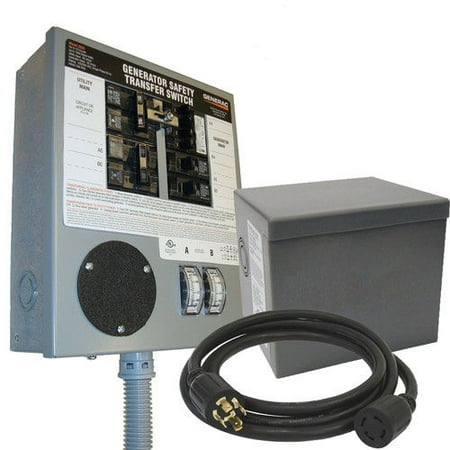 Generac 6294 30 Amp 120/240 Single Phase Pre-Wired Manual Transfer Switch for Portable Generators Up to 8 kW
