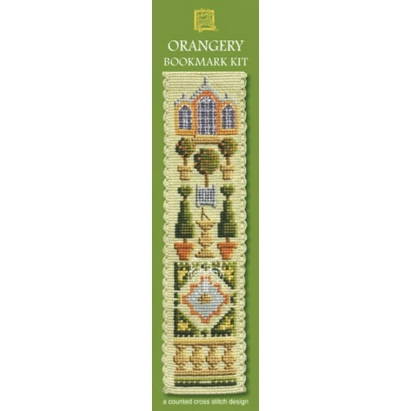 Textile Heritage Counted Cross Stitch Bookmark Kit - Orangery - Cream Background